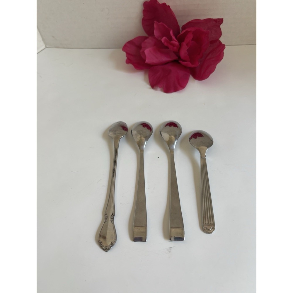 4 Sugar Spoons 18/10 Stainless Set Of 4 Unmatched Mixed Brands - Picture 3 of 3